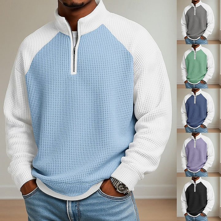 Nathaniel | Textured Quarter-Zip Pullover