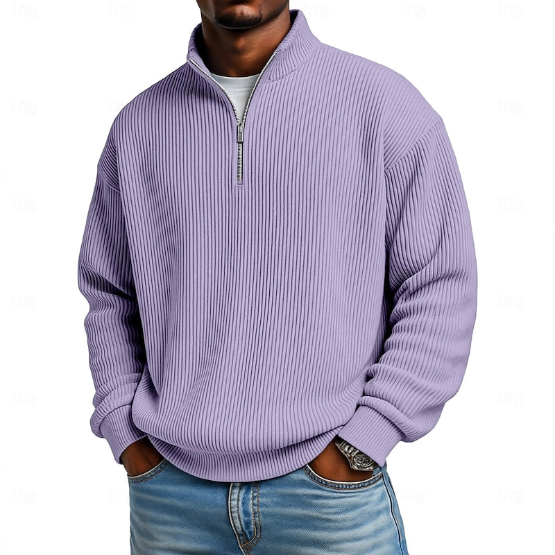 Nash | Ribbed Quarter-Zip Pullover