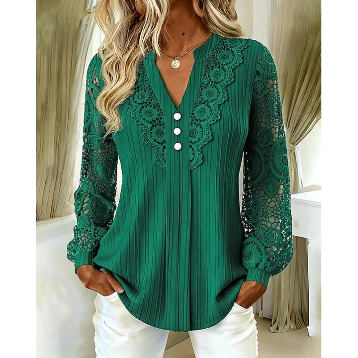 Annalise | Lace-Detail Long Sleeve Blouse