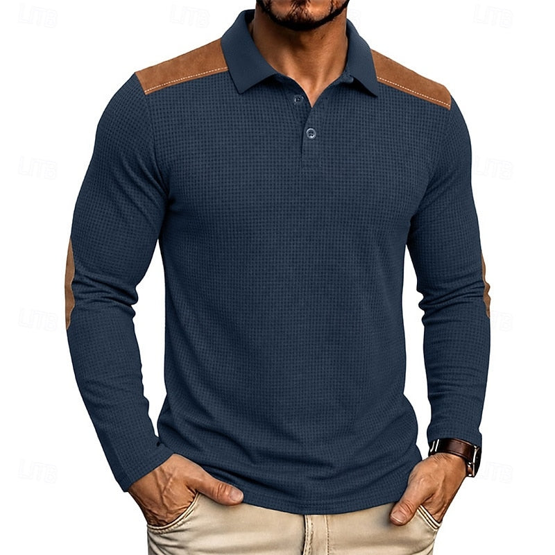 Garrett | Textured Long-Sleeve Polo Shirt
