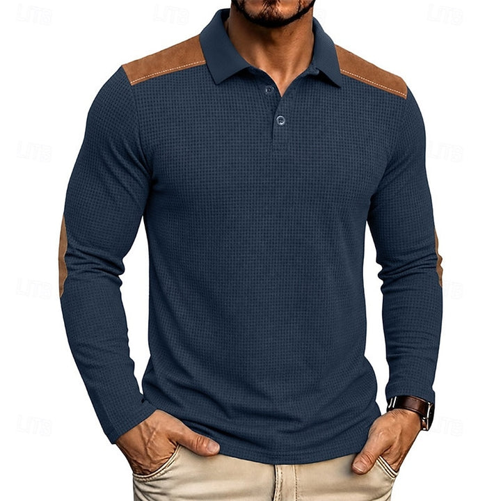 Garrett | Textured Long-Sleeve Polo Shirt