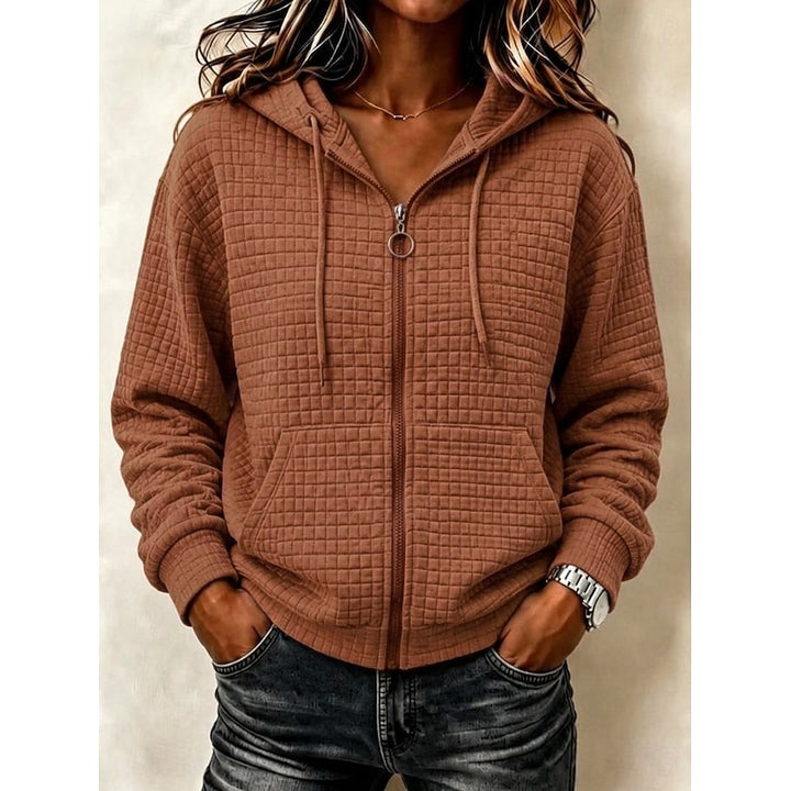 Colleen | Textured Zip Hoodie
