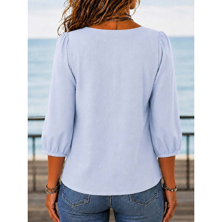 Maribeth | Lace-Trim Square Neck Blouse