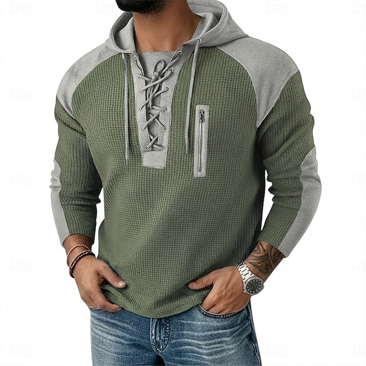 Rory | Lace-Up Textured Hoodie