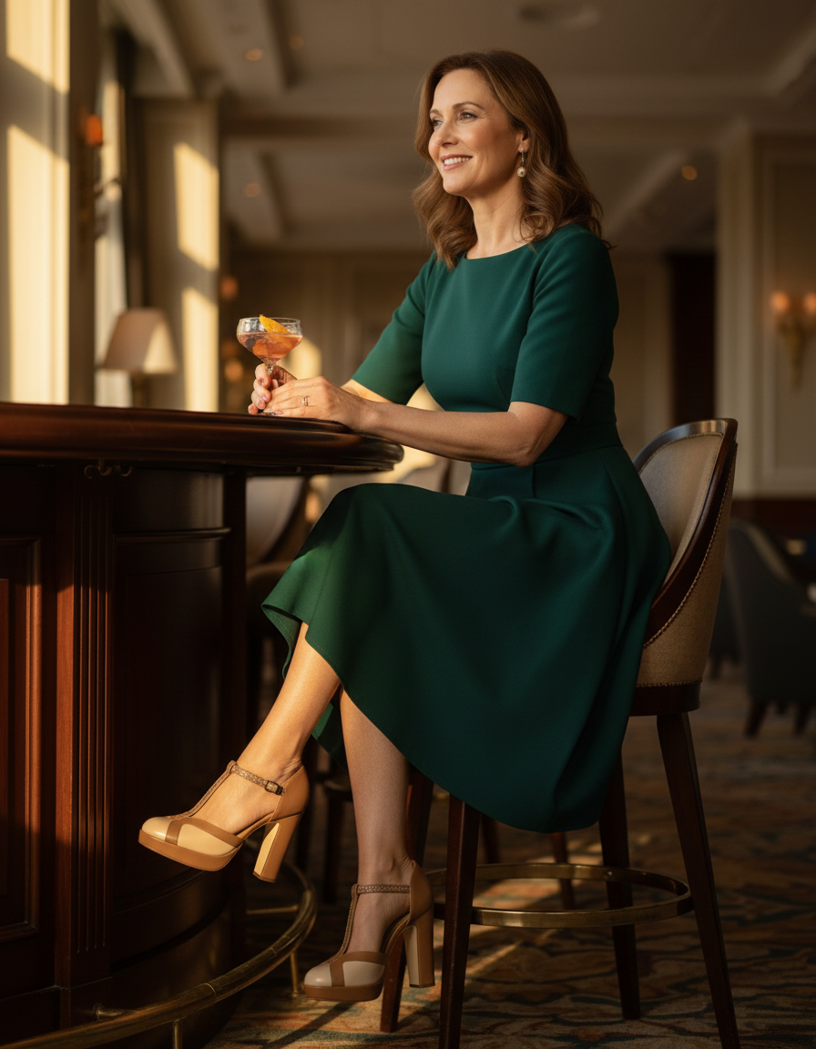 Seliora | T-Strap Block Heel Pumps