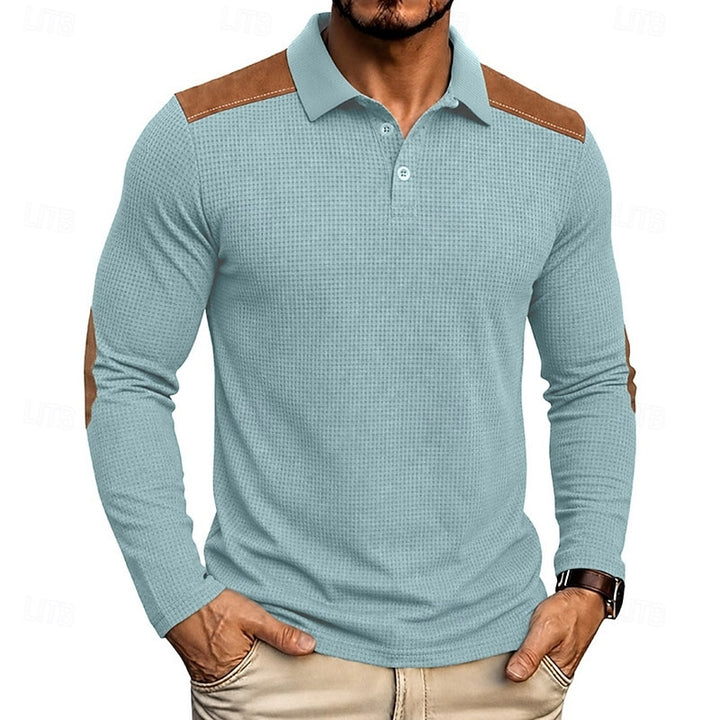 Garrett | Textured Long-Sleeve Polo Shirt