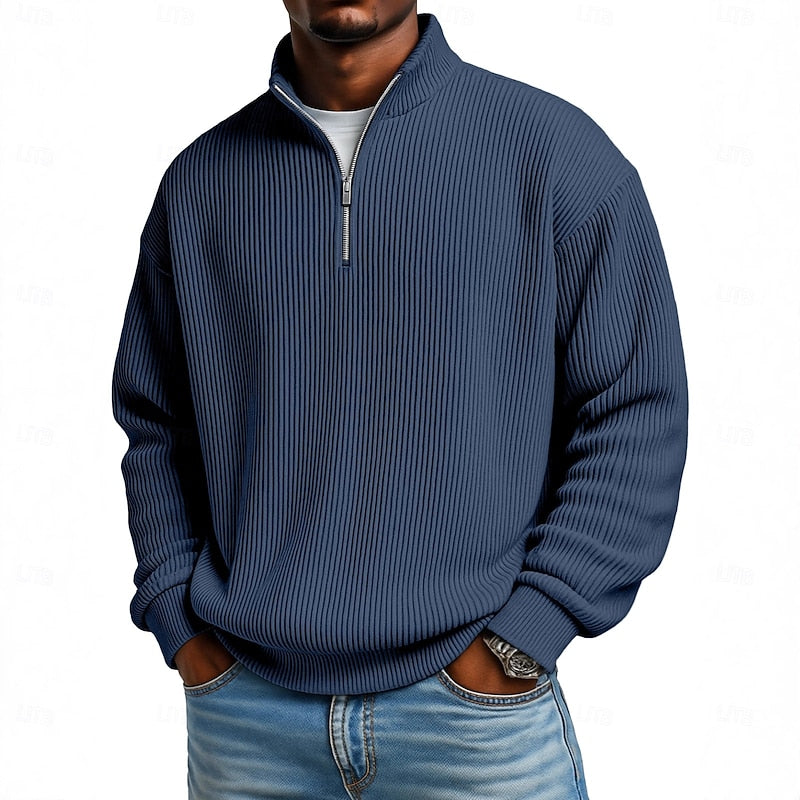 Nash | Ribbed Quarter-Zip Pullover