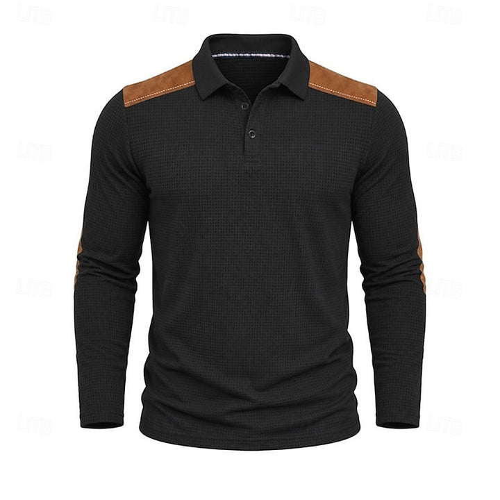 Garrett | Textured Long-Sleeve Polo Shirt