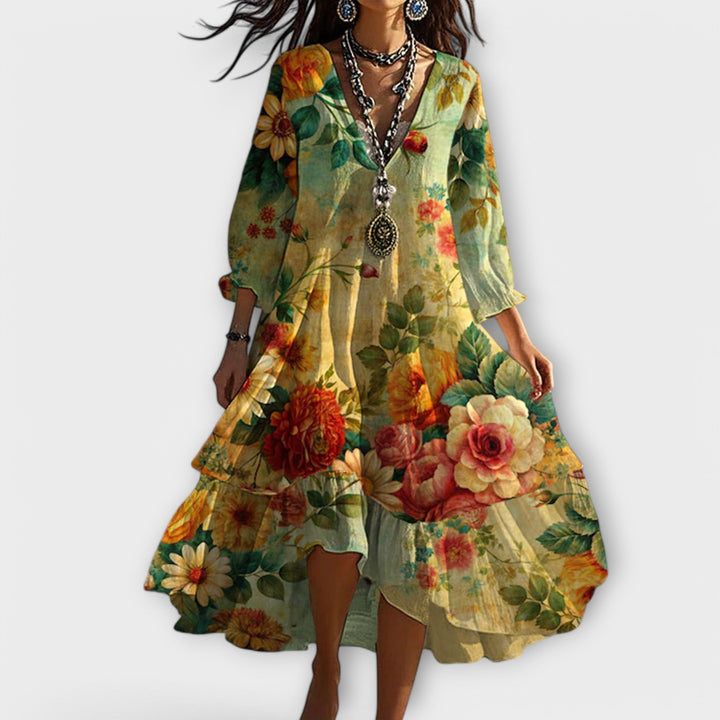 Eva | Floral Bohemian Maxi Dress