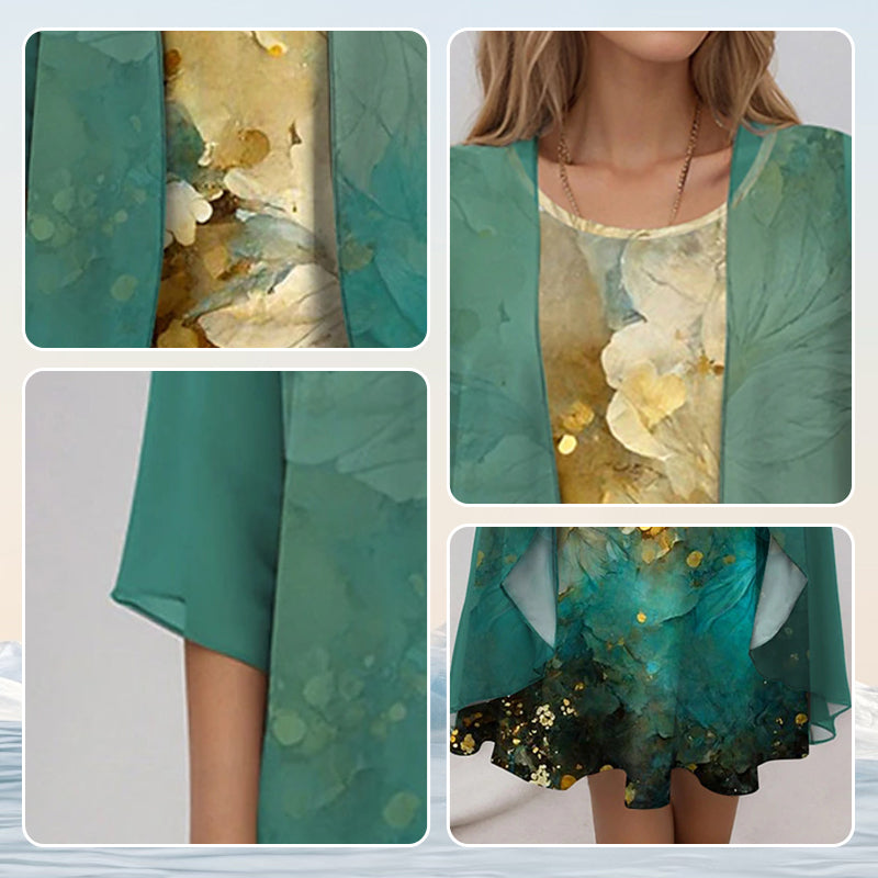 Eloise | Elegant Floral Layered Dress Set