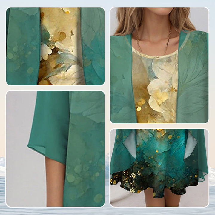 Eloise | Elegant Floral Layered Dress Set