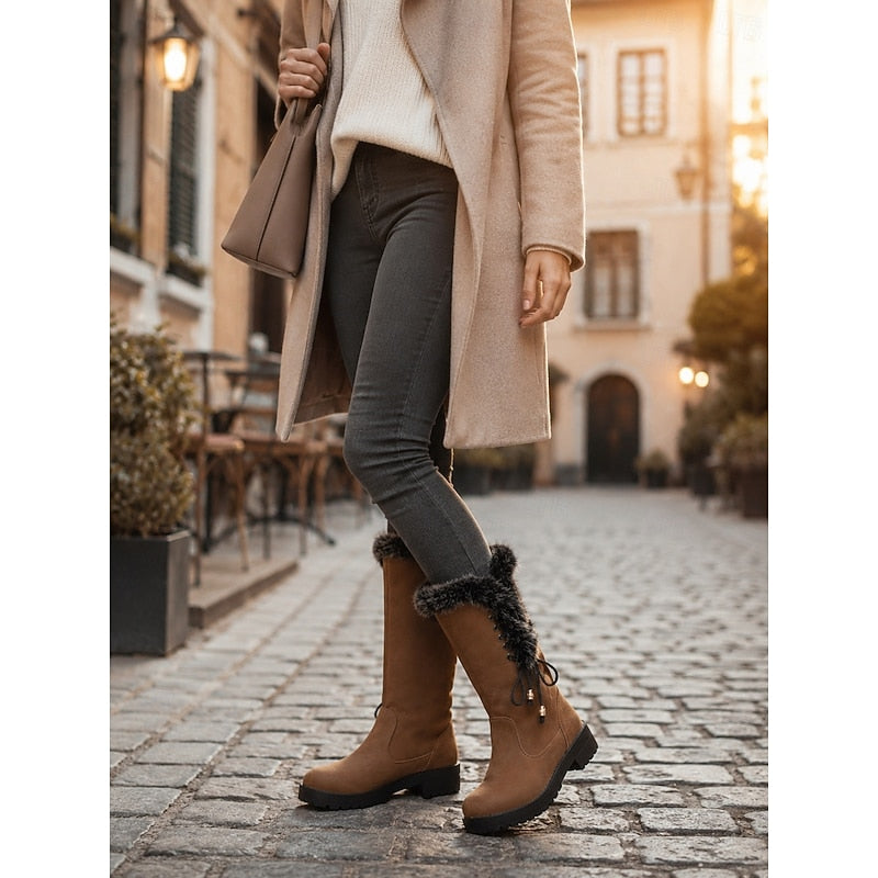 Meredith | Fur-Trimmed Knee-High Winter Boots