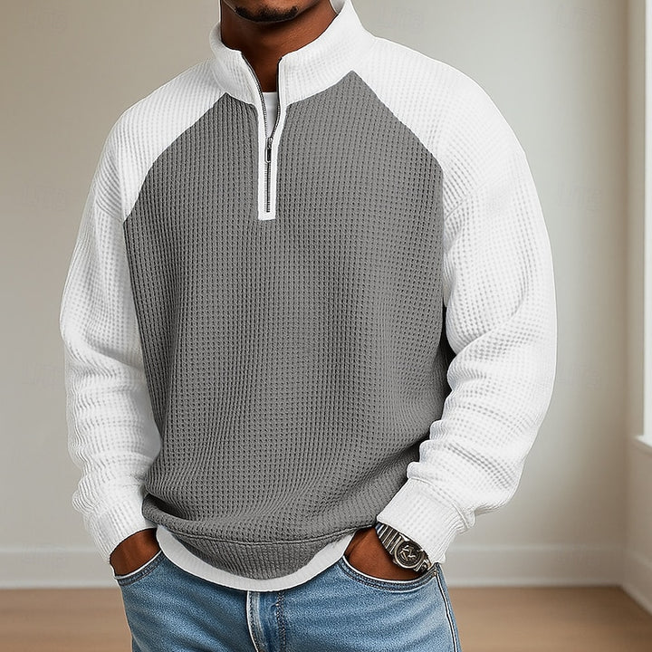Nathaniel | Textured Quarter-Zip Pullover