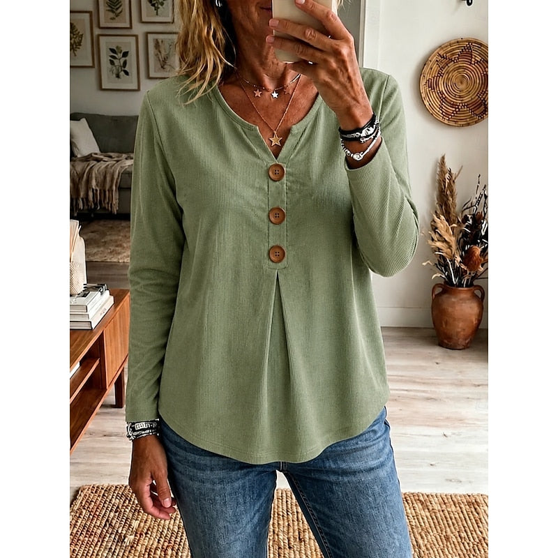Della | Relaxed Button-Front Top