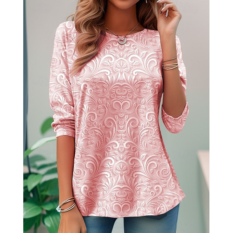 Bianca | Floral Print Long-Sleeve Tunic