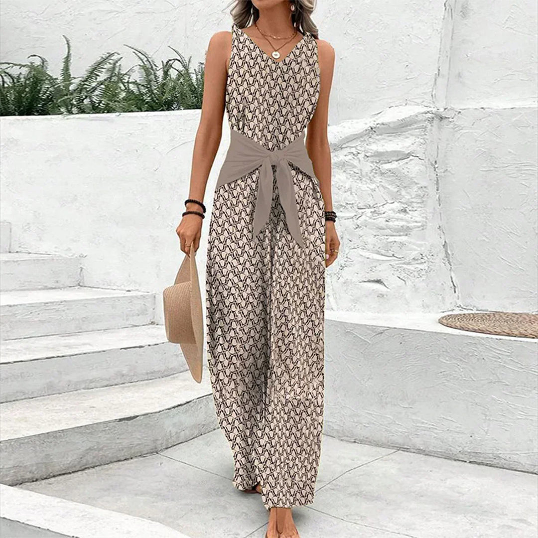 Delilah | Sleeveless Tie-Waist Jumpsuit