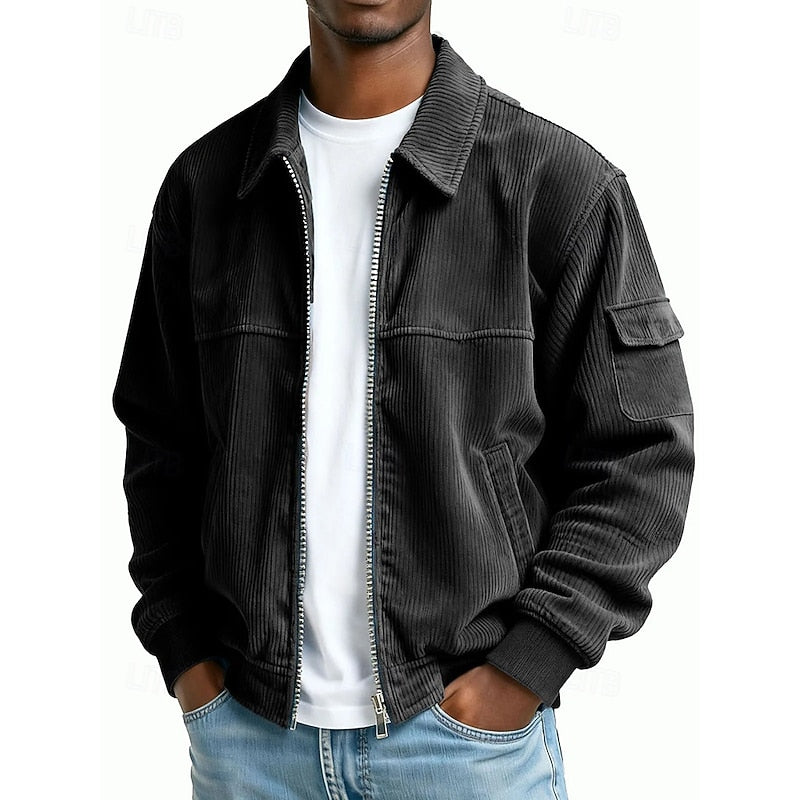 Hamish | Ribbed Zip Jacket
