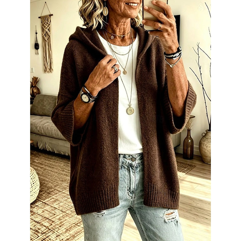 Marlowe | Relaxed Hooded Open-Front Cardigan