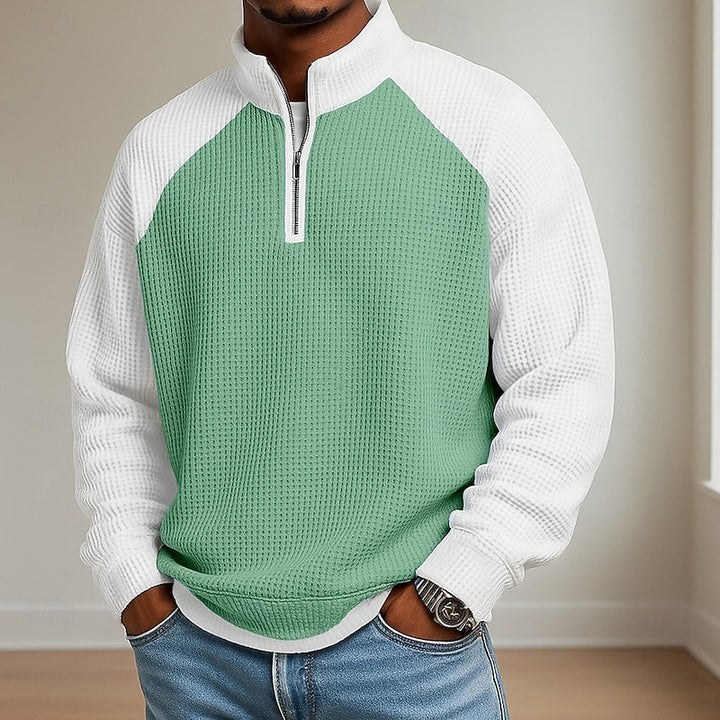 Nathaniel | Textured Quarter-Zip Pullover