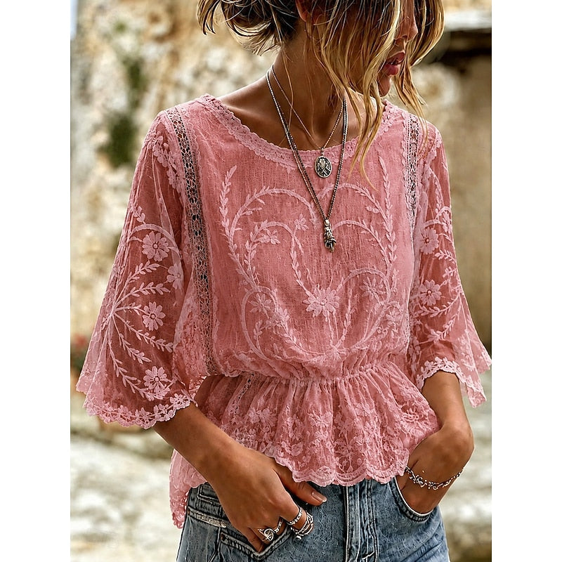 Cosima | Lace Embroidered Blouse