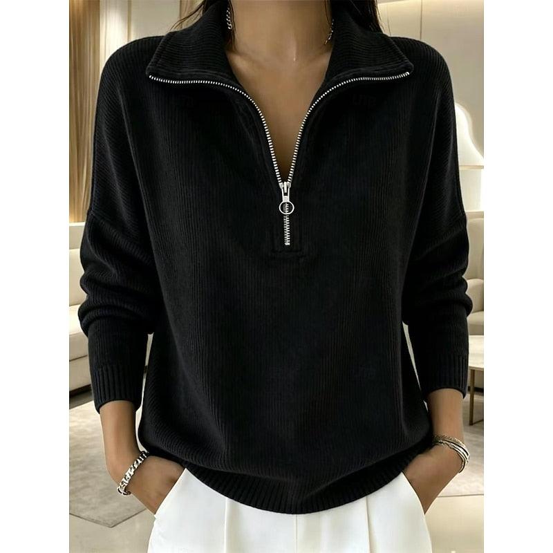 Isla | Half-Zip Stand Collar Pullover