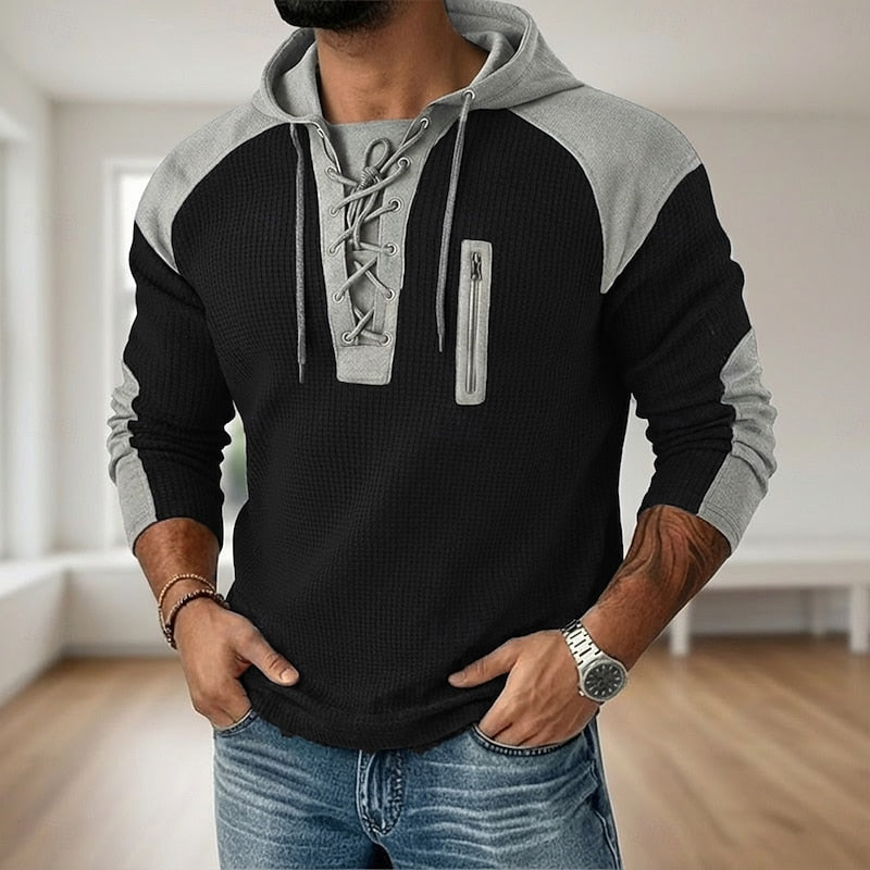 Rory | Lace-Up Textured Hoodie