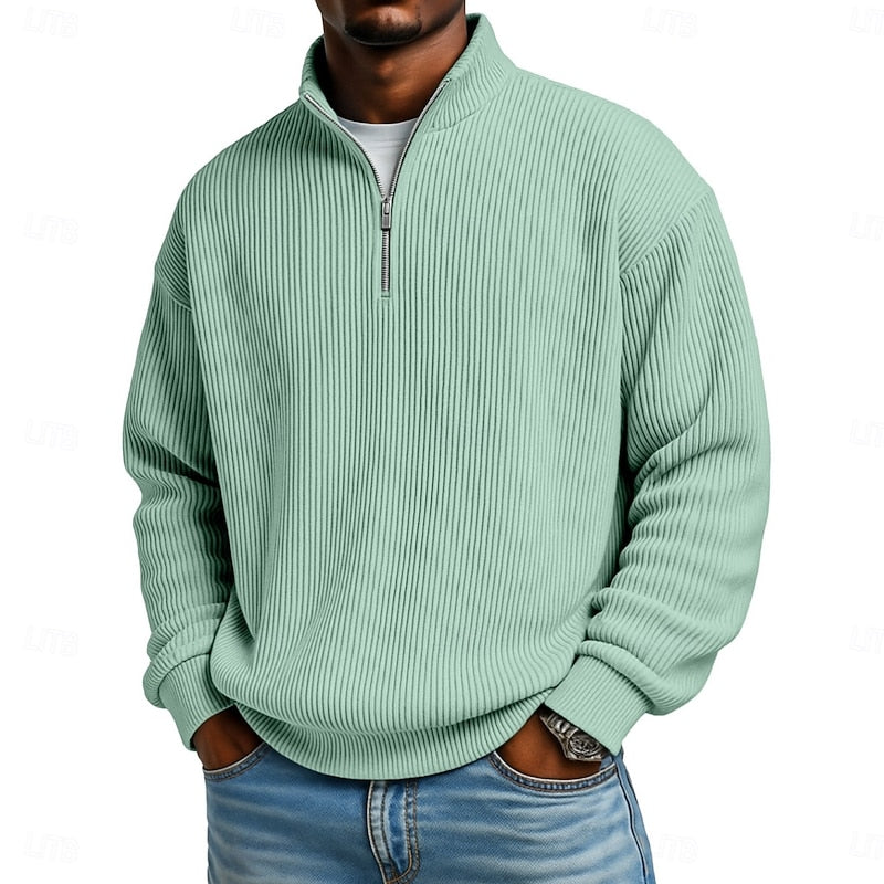 Nash | Ribbed Quarter-Zip Pullover