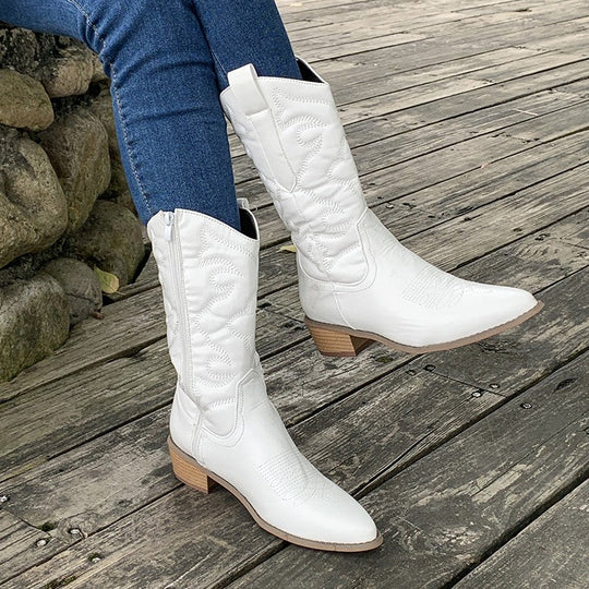 Delia | Western-Inspired Mid-Calf Boots