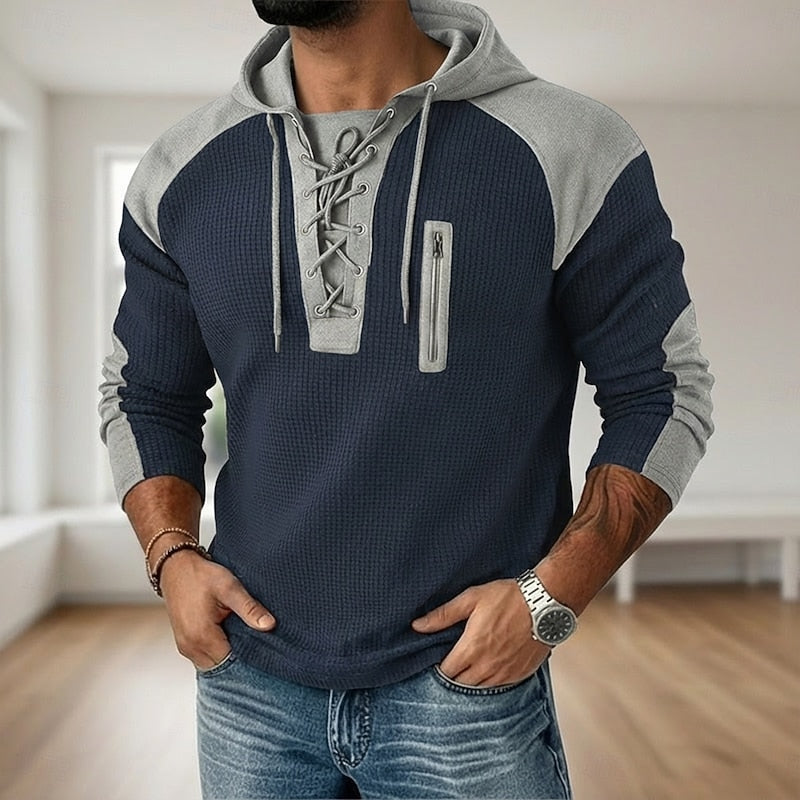 Rory | Lace-Up Textured Hoodie