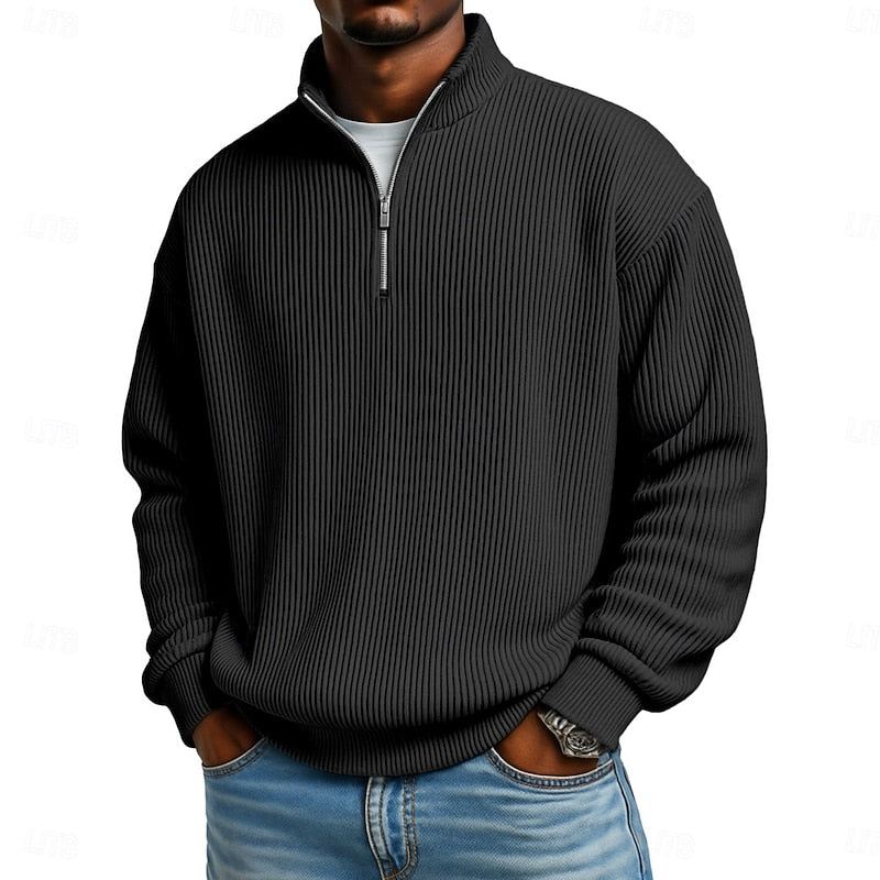 Nash | Ribbed Quarter-Zip Pullover