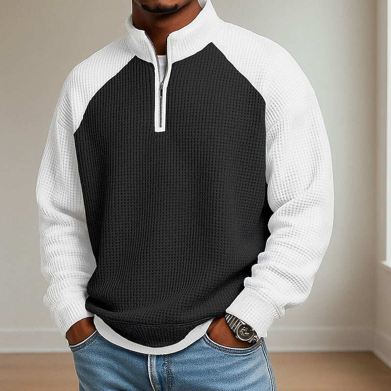 Nathaniel | Textured Quarter-Zip Pullover
