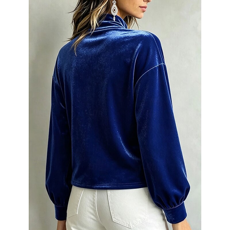 Belinda | Elegant Mock Neck Blouse