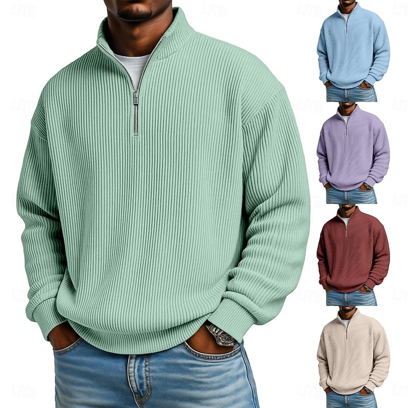 Nash | Ribbed Quarter-Zip Pullover