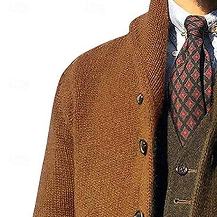 Bertram | Colour-Block Shawl Collar Cardigan