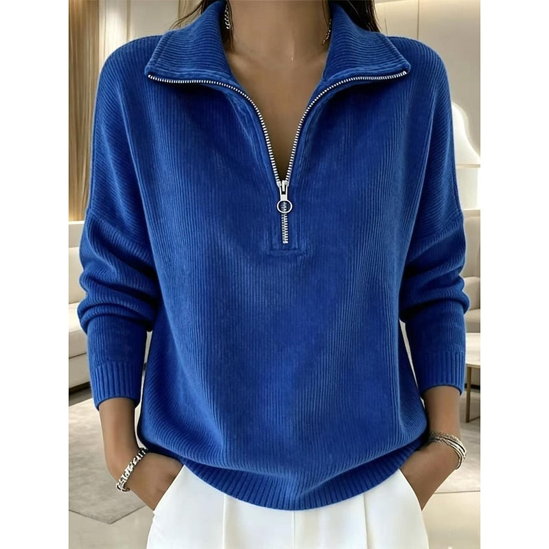 Isla | Half-Zip Stand Collar Pullover