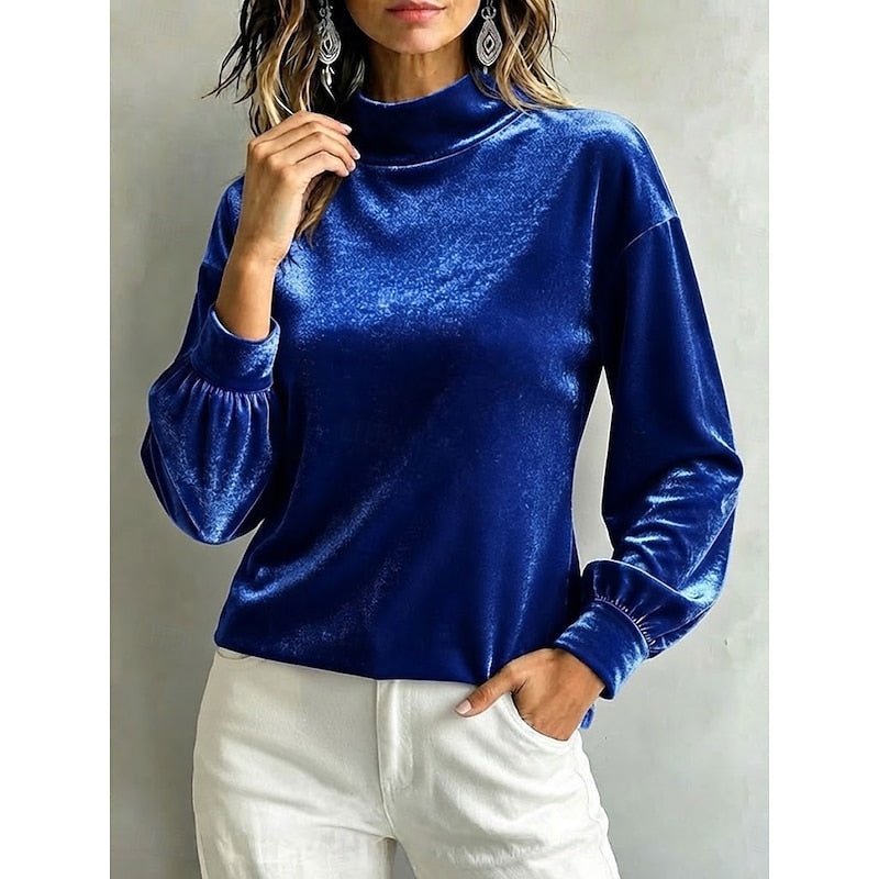 Belinda | Elegant Mock Neck Blouse
