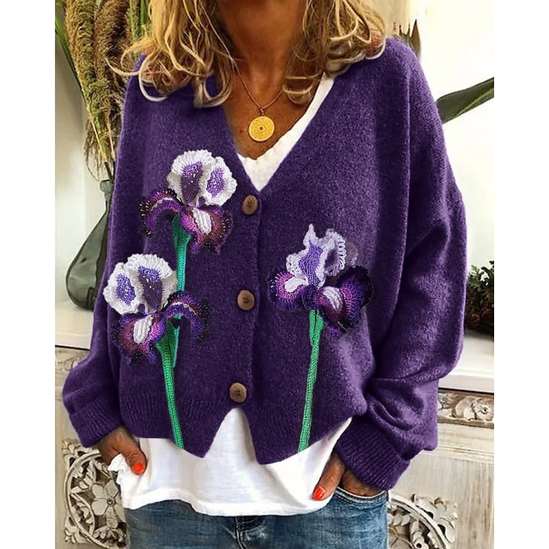 Greta | Floral Open-Front Cardigan