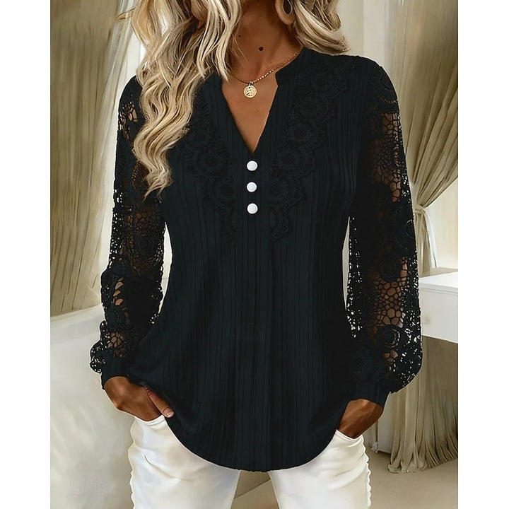 Annalise | Lace-Detail Long Sleeve Blouse